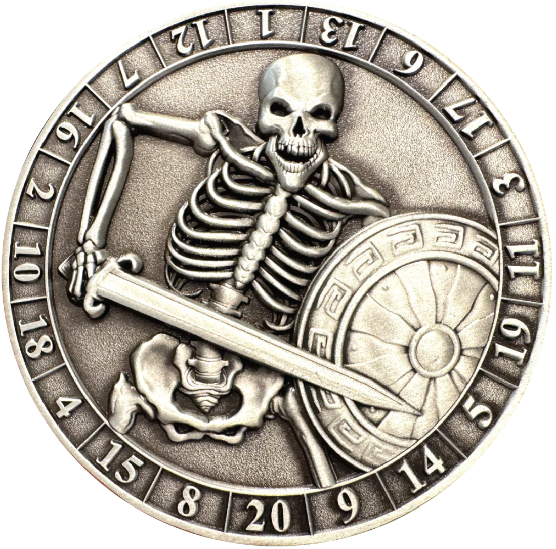 D20 Skeleton Dice Coin